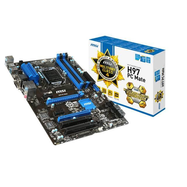 MSI H97 PC MATE LGA1150- Intel H97- DDR3- CrossFireX- SATA3&USB3.0- A&GbE- ATX Motherboard