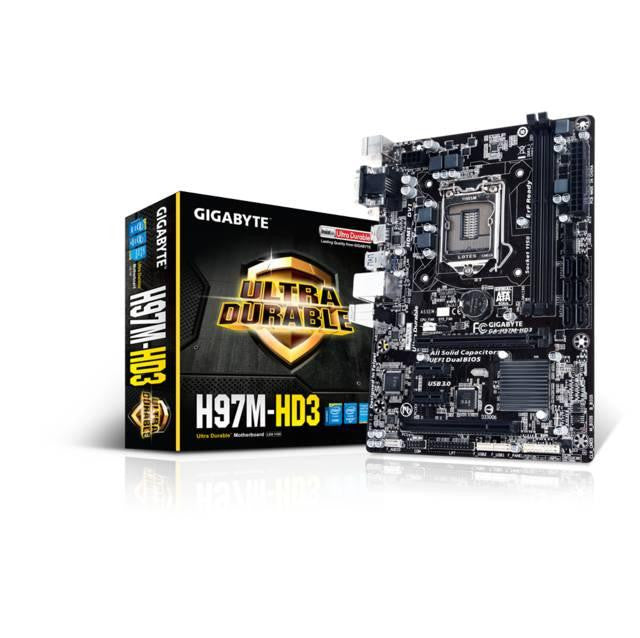 GIGABYTE GA-H97M-HD3 LGA1150- Intel H97- DDR3- SATA3&USB3.0- A&GbE- MicroATX Motherboard