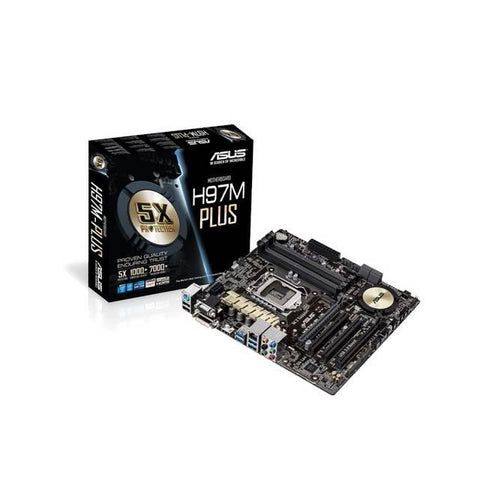 Asus H97M-PLUS LGA1150- Intel H97- DDR3- Quad CrossFireX- SATA3&USB3.0- A&GbE- MicroATX Motherboard