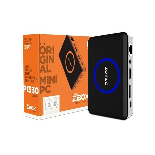 ZOTAC ZBOX-PI330-W2B Intel Atom x5-Z8500 1.44GHz- 2GB LPDDR3- 32GB eMMC- No ODD- Windows 10 Home Mini PC