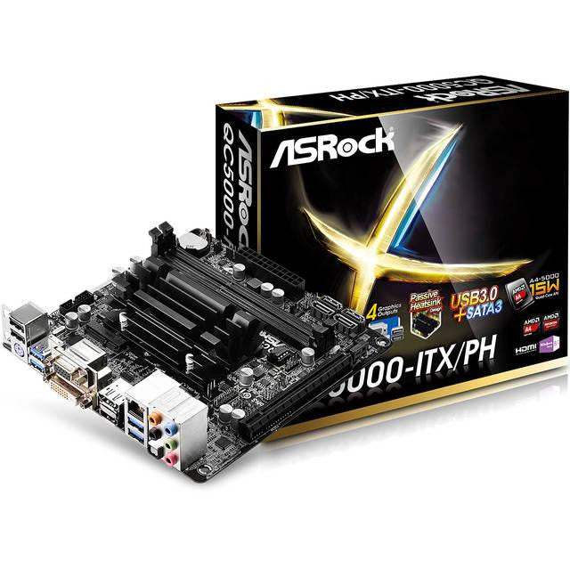 ASRock QC5000-ITX-PH AMD FT3 Kabini A4-5000- DDR3- SATA3&USB3.0- A&V&GbE- Mini-ITX Motherboard & CPU Combo