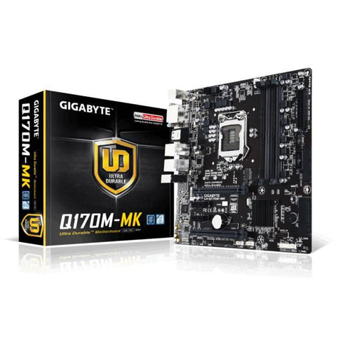 GIGABYTE GA-Q170M-MK LGA1151- Intel Q170- DDR4- 2-Way CrossFireX- SATA3&USB3.0- M.2&SATA Express- A&2GbE- MicroATX Motherboard