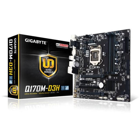 GIGABYTE GA-Q170M-D3H LGA1151- Intel Q170- DDR4- 2-Way CrossFireX- SATA3&USB3.0- M.2&SATA Express- A&GbE- MicroATX Motherboard