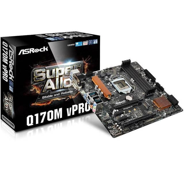 ASRock Q170M VPRO LGA1151- Intel Q170- DDR4- Quad CrossFireX- SATA3&USB3.0- M.2- A&GbE- MicroATX Motherboard