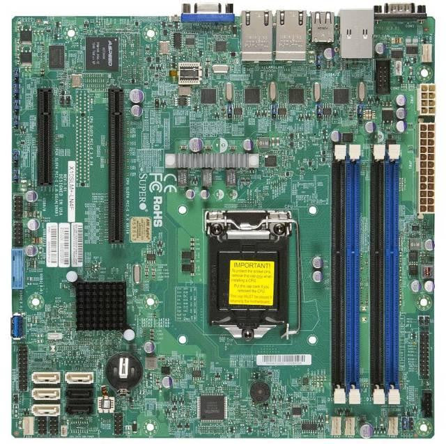 Supermicro X10SLM+-LN4F-O LGA1150- Intel C224- DDR3- SATA3&USB3.0- V&4GbE- MicroATX Server Motherboard