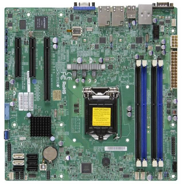 Supermicro X10SLM+-F-B LGA1150- Intel C224 PCH- DDR3- SATA3&USB3.0- V&2GbE- MicroATX Server Motherboard