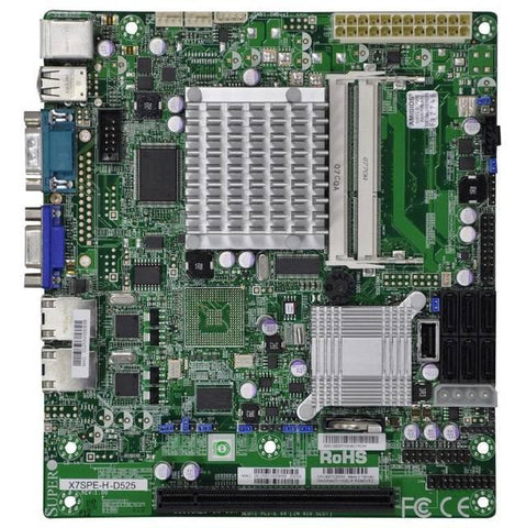 Supermicro X7SPE-H-D525-B Intel Atom D525- DDR3- V&2GbE- FlexATX Motherboard & CPU Combo