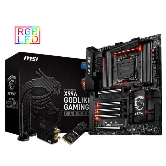 MSI X99A GODLIKE GAMING CARBON LGA2011-v3- Intel X99- DDR4- CrossFireX & 4-Way SLI- SATA3&USB3.1-M.2&SATA Express- WiFi- A&2GbE- EATX Motherboard