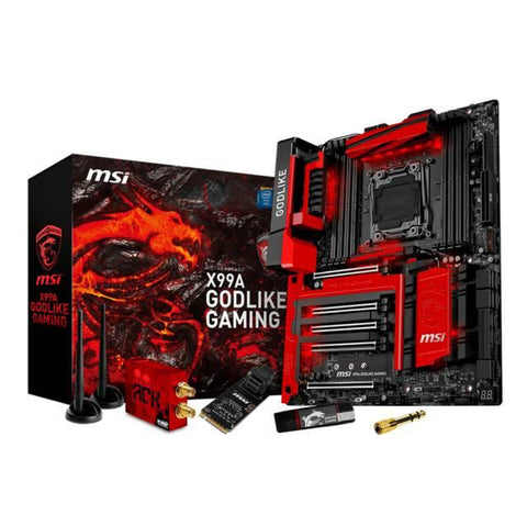 MSI X99A GODLIKE GAMING LGA2011-v3- Intel X99- DDR4- 4-Way CrossFireX & 4-Way SLI- SATA3&USB3.1-M.2&SATA Express- WiFi- A&2GbE- EATX Motherboard