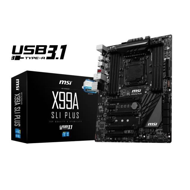 MSI X99A SLI PLUS LGA2011-v3- Intel X99- DDR4- 3-Way CrossFireX & 3-Way SLI- SATA3&USB3.1- M.2&SATA Express- A&GbE- ATX Motherboard