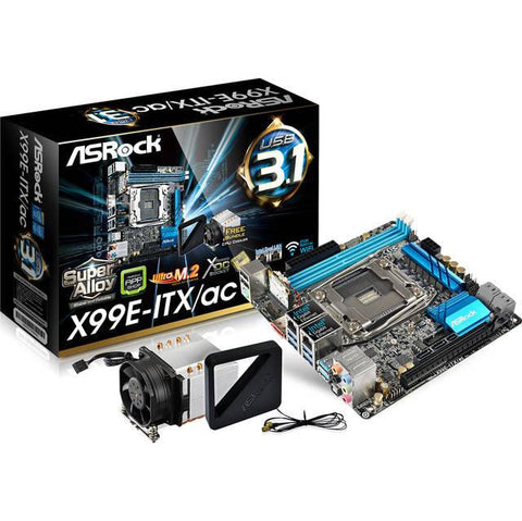 ASRock X99E-ITX-AC LGA2011-v3- Intel X99- DDR4- SATA3&USB3.1- M.2&SATA Express- A&GbE- Mini-ITX Motherboard