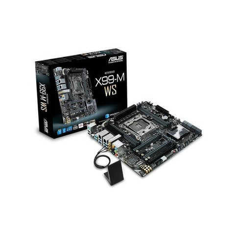 ASUS X99-M WS LGA2011-v3- Intel X99- DDR4- Quad CrossFireX & Quad SLI- SATA3&USB3.1- M.2- A&2GbE- MicroATX Motherboard