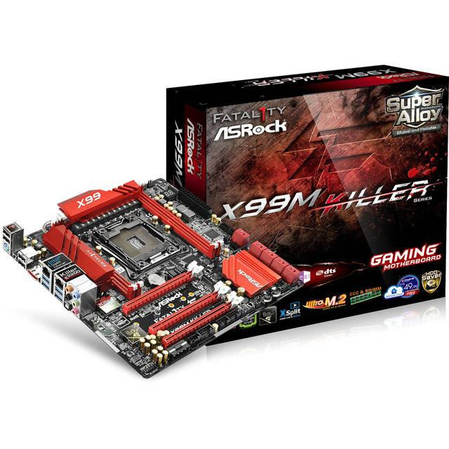 ASRock X99M KILLER LGA2011-v3- Intel X99- DDR4- Quad CrossFireX & Quad SLI- SATA3&USB3.0- M.2- A&2GbE- MicroATX Motherboard