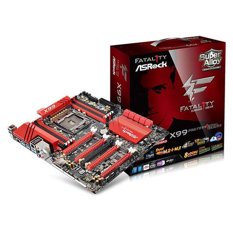 ASRock FATAL1TY X99 PROFESSIONAL LGA2011-v3- Intel X99- DDR4- Quad CrossFireX & Quad SLI- SATA3&USB3.0- M.2- A&2GbE- EATX Motherboard