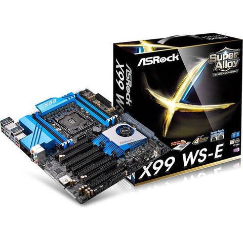 ASRock X99 WS-E LGA2011-v3- Intel X99- DDR4- Quad CrossFireX & Quad SLI- SATA3&USB3.0- M.2&SATA Express- A&2GbE- EATX Motherboard