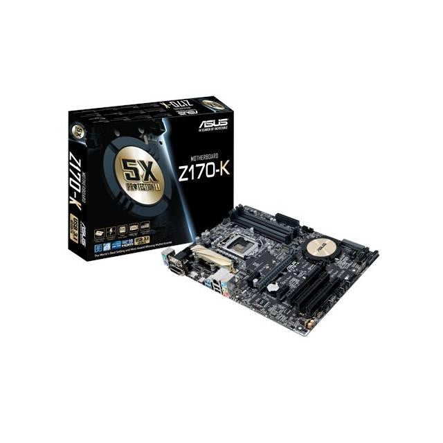 Asus Z170-K LGA1151- Intel Z170- DDR4- Quad CrossFireX- SATA3&USB3.1- M.2&SATA Express- A&GbE- ATX Motherboard