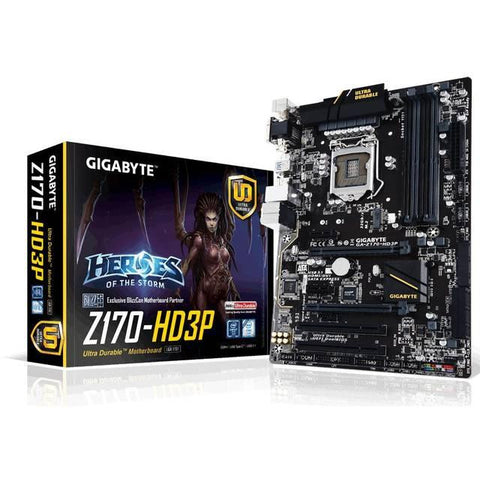 GIGABYTE GA-Z170-HD3P LGA1151- Intel Z170- DDR4- 2-Way CrossFireX- SATA3&USB3.1- M.2&SATA Express- A&GbE- ATX Motherboard