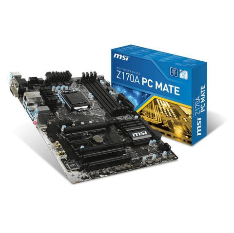 MSI Z170A PC MATE LGA1151- Intel Z170- DDR4- 2-Way CrossFireX- SATA3&USB3.1- M.2&SATA Express- A&GbE- ATX Motherboard