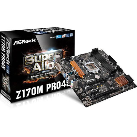 ASRock Z170M PRO4S LGA1151- Intel Z170- DDR4- Quad CrossFireX- SATA3&USB3.0- M.2- A&GbE- Micro ATX Motherboard