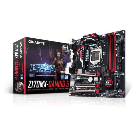 GIGABYTE GA-Z170MX-GAMING 5 LGA1151- Intel Z170- DDR4- 3-Way CrossFireX & 2-Way SLI- SATA3&USB3.1- M.2&SATA Express- A&GbE- MicroATX Motherboard