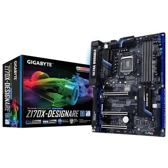 GIGABYTE GA-Z170X-DESIGNARE LGA1151- Intel Z170- DDR4- Quad CrossFireX & Quad SLI- SATA3&USB3.1- M.2&U.2&SATA Express- A&2GbE- ATX Motherboard