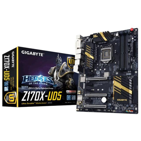 GIGABYTE GA-Z170X-UD5 LGA1151- Intel Z170- DDR4- 3-Way CrossFireX & 2-Way SLI  - SATA3&USB3.0- M.2&SATA Express- A&2GbE- ATX Motherboard