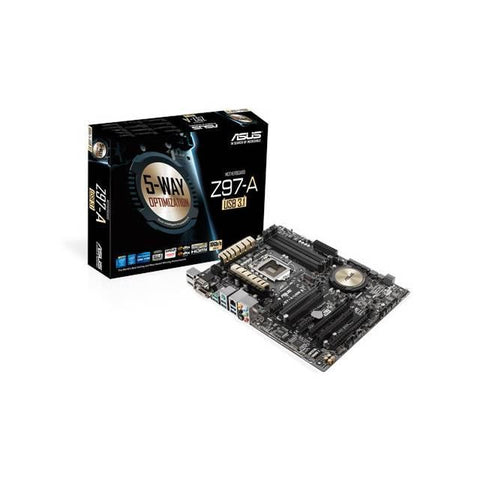 Asus Z97-A-USB 3.1 LGA1150- Intel Z97- DDR3- Quad CrossFireX & Quad SLI- SATA3&USB3.1- M.2&SATA Express- A&GbE- ATX Motherboard