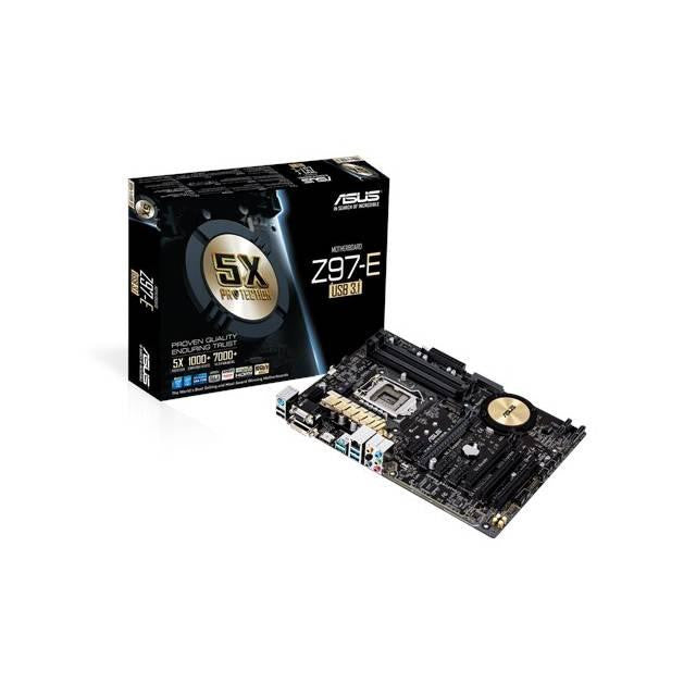 Asus Z97-E-USB3.1 LGA1150- Intel Z97- DDR3- Quad CrossFireX & Quad SLI- SATA3&USB3.1- M.2&SATA Express- A&GbE- ATX Motherboard