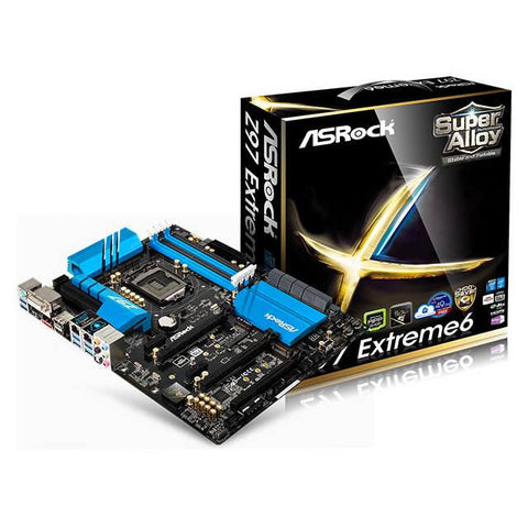 ASRock Z97 EXTREME6 LGA1150- Intel Z97- DDR3- Quad CrossFireX & Quad SLI- SATA3&USB3.0- A&2GbE- ATX Motherboard