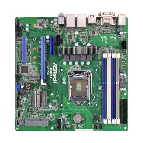 ASRock Rack Z97M WS LGA1150- Intel Z97- DDR3- SATA3&USB3.0- M.2- A&2GbE- MicroATX Motherboard