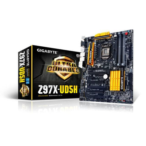 GIGABYTE GA-Z97X-UD5H LGA1150- Intel Z97- DDR3- 3-Way CrossFireX & 2-Way SLI- SATA3&USB3.0- A&2GbE- ATX Motherboard