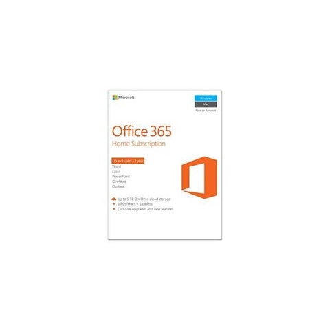 Microsoft Office 365 Home 32-64-bit English 1 Year Subscription (No Media, 1 License)