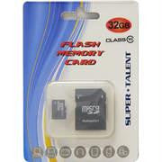 Super Talent 32GB Micro SDHC Memory Card w- Adapter, Retail