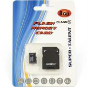 Super Talent 8GB Micro SDHC Memory Card w- Adapter