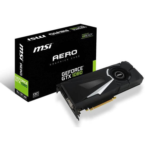 MSI NVIDIA GeForce GTX 1080 AERO OC 8GB GDDR5X DVI-HDMI-3DisplayPort PCI-Express Video Card