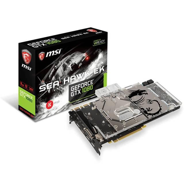 MSI NVIDIA GeForce GTX 1080 SEA HAWK EK X 8GB GDDR5X DVI-HDMI-3DisplayPort PCI-Express Video Card