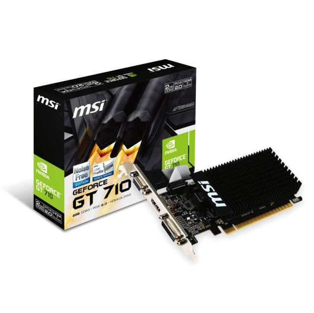 MSI NVIDIA GeForce GT 710 2GB DDR3 VGA-DVI-HDMI Low Profile PCI-Express Video Card