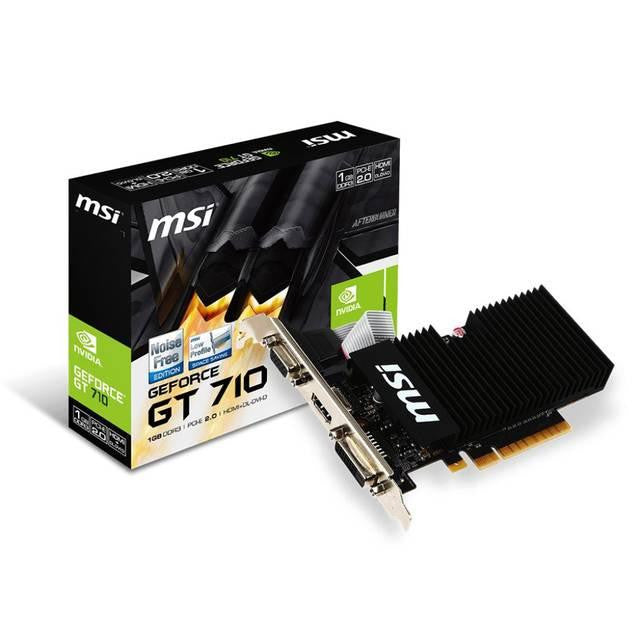 MSI NVIDIA GeForce GT 710 1GB DDR3 VGA-DVI-HDMI Low Profile PCI-Express Video Card