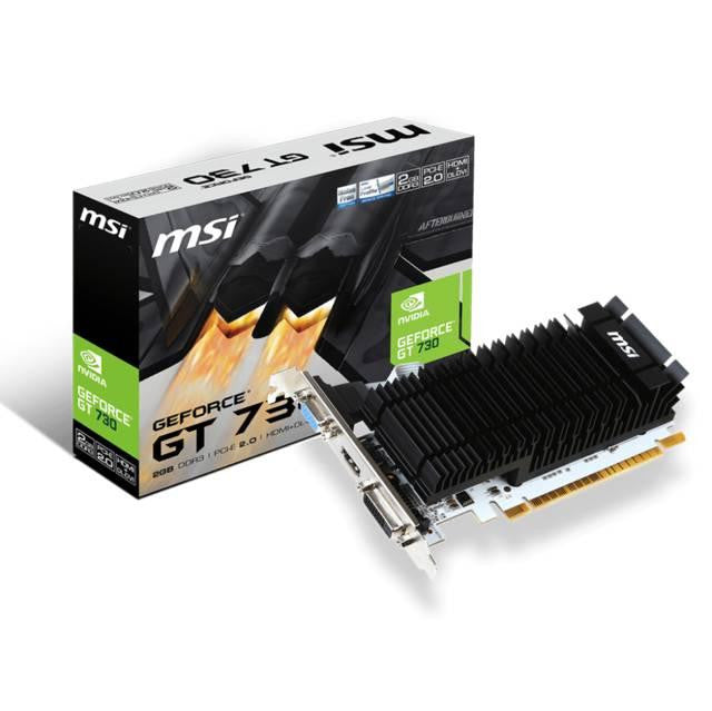 MSI NVIDIA GeForce GT 730 2GB DDR3 VGA-DVI-HDMI Low Profile PCI-Express Video Card