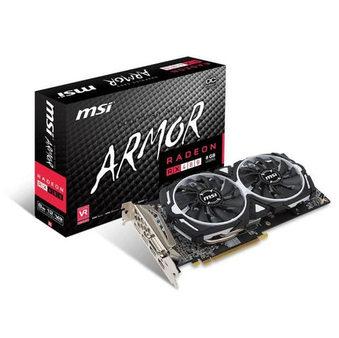 MSI AMD Radeon RX 480 ARMOR OC 8GB GDDR5 DVI-2HDMI-2Displayport PCI-Express Video Card