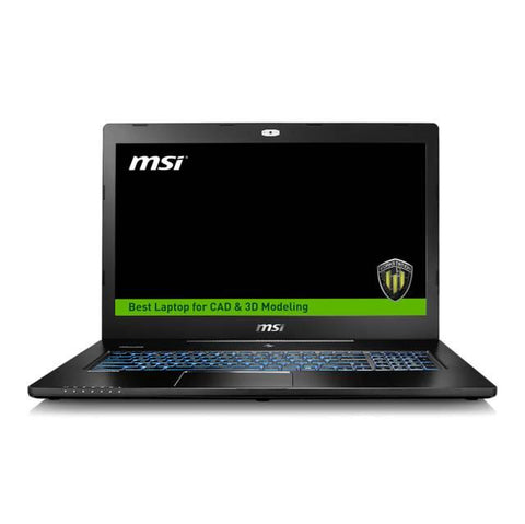 MSI WS72 6QJ-007US 17.3 inch Intel Xeon E3-1505M 2.8GHz- 32GB DDR4- 1TB HDD + 256GB SSD- Quadro M2000M- DVD&#xB1;RW- USB3.1- Windows 10 Pro Notebook