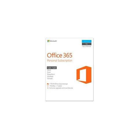 Microsoft Office 365 Personal 32-64-bit English 1 Year Subscription (No Media, 1 License, 1 PC-Mac Installs)