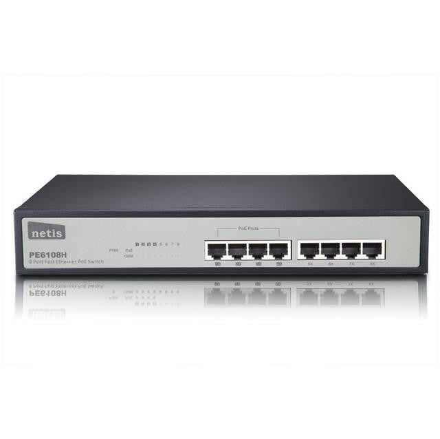 netis PE6108H 8-Port Fast Ethernet PoE Switch