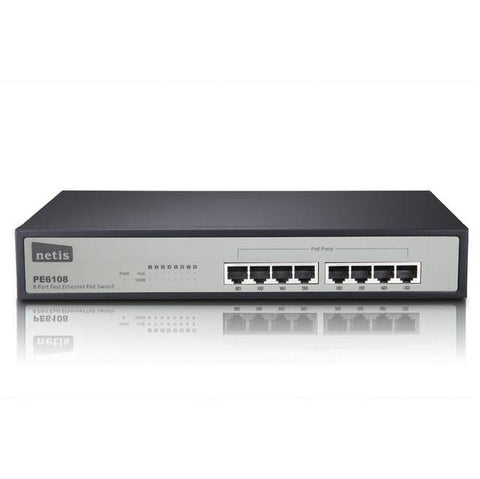 netis PE6108 8-Port Fast Ethernet PoE Switch