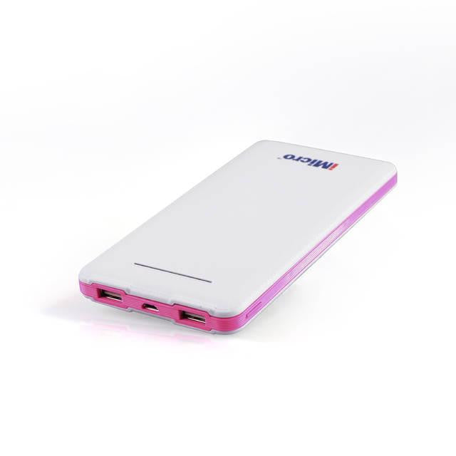 iMicro PB-IM8000R 8000mAh Lithium Polymer Battery Power Bank w- Flashlight (Pink)