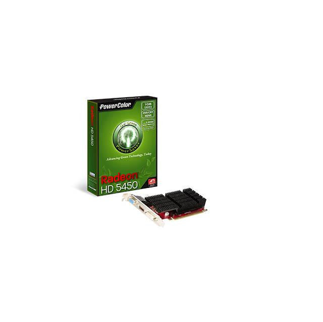 PowerColor Go! Green AMD Radeon HD5450 1GB DDR3 VGA-DVI-HDMI Low Profile PCI-Express Video Card (UEFI Ready)