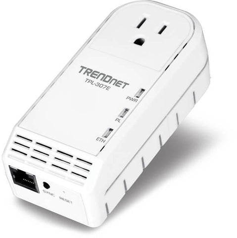 TRENDnet RB-TPL-307E 200Mbps Powerline AV Adapter w- Bonus Outlet (Refurbished)