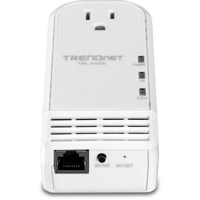 TRENDnet RB-TPL-402E 500Mbps Powerline AV Adapter w- Built-In Outlet (Refurbished)