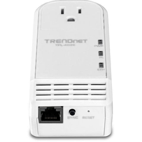 TRENDnet RB-TPL-402E 500Mbps Powerline AV Adapter w- Built-In Outlet (Refurbished)