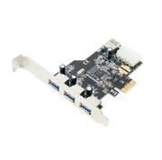 SYBA SD-PEX20080 USB 3.0 3x External & 1x Internal USB 3.0 Port PCI-Express Controller Card w- HDD Power Connector & Low Profile Bracket